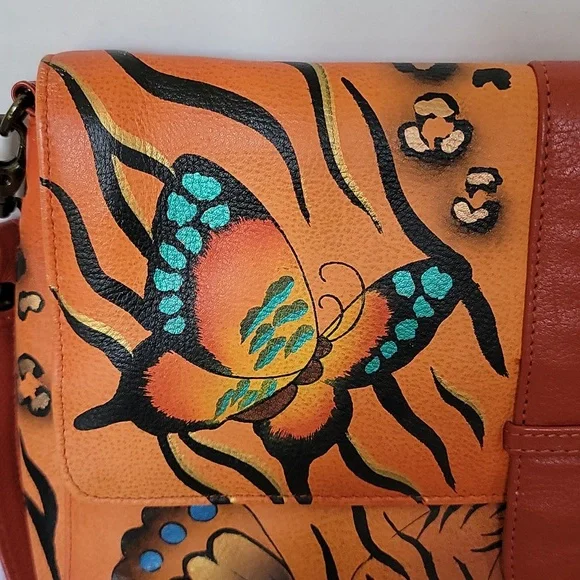 Anuschka hand painted leather medium flap messenger - Picture 2 of 16
